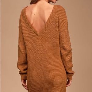 Lulu’s reversible camel sweater dress
